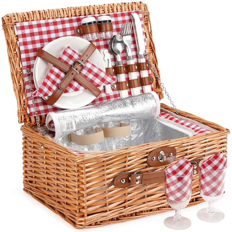 red checked picnic basket 1